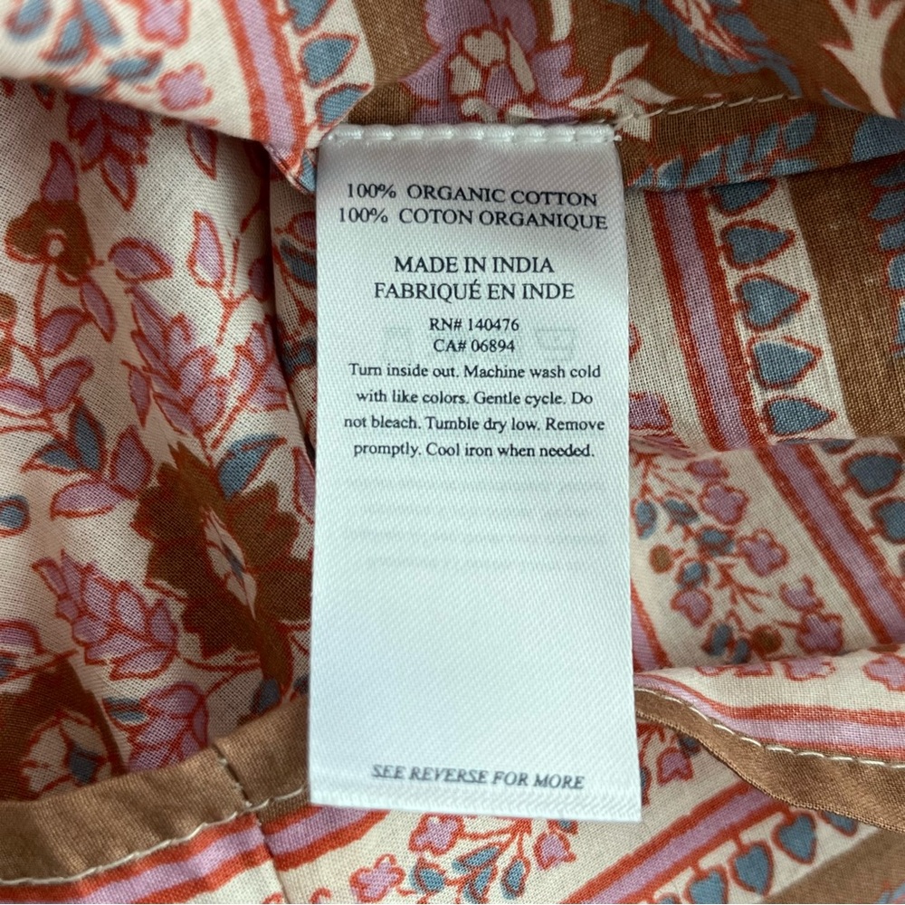 Faherty Womens Top Small Florence Earth Block Floral Boho Organic Cotton NWT - Picture 10 of 15